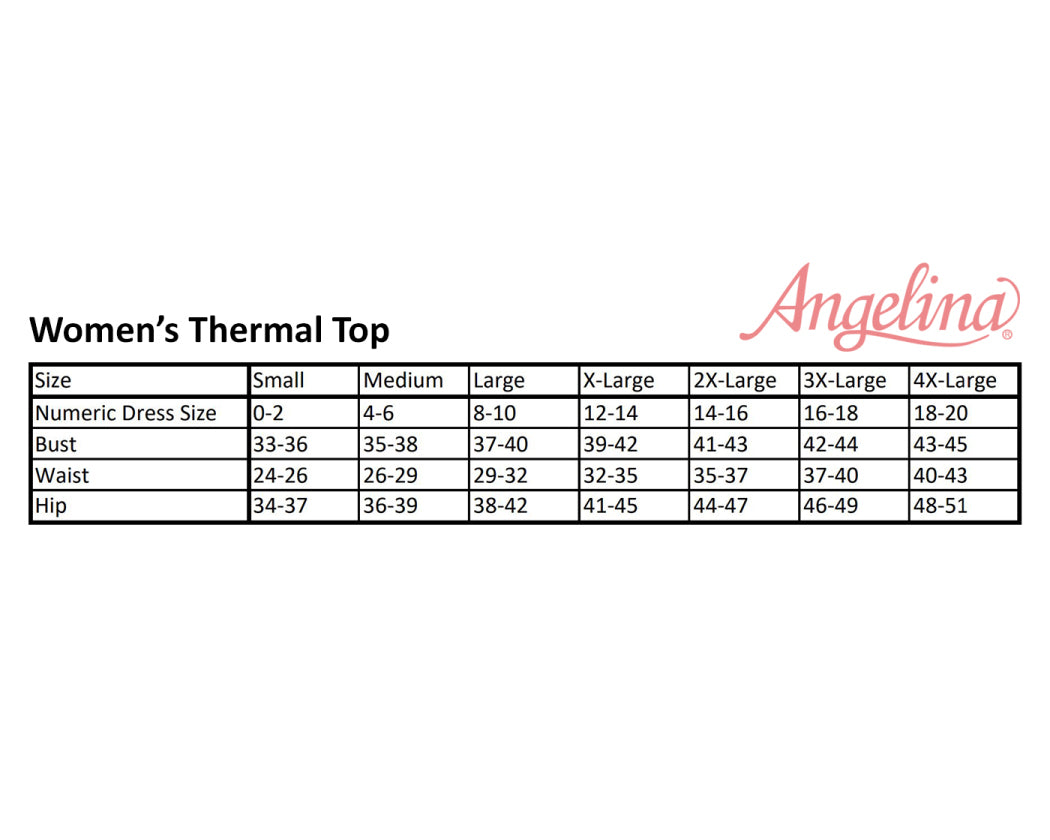 Womens Thermal Top w/ Brushed Interior Warm Winter Fleece Baselayer - Black - L V563-T7915-BLACK-L