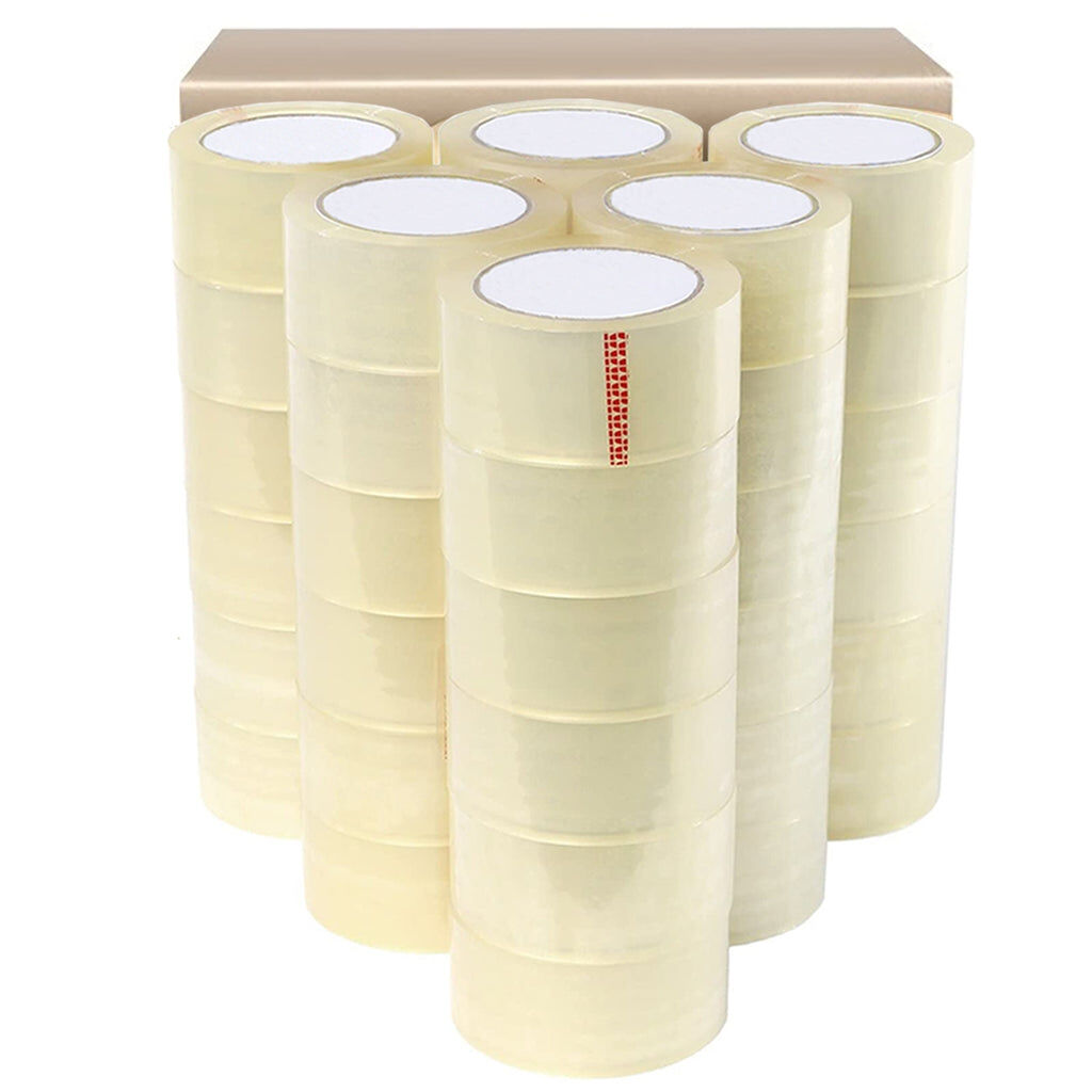 36x 100m Rolls Silent Clear Heavy Duty Packing Packaging Low Noise Tape (48mm Width) Bulk V563-TA-019-1BOX