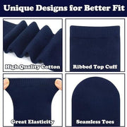 1x Pair School Uniform Knee High Socks Cotton Rich Girls Boys Kids - Navy - 6-11 (12+ Years Old) V563-TAG4SCHOOL-NAVY-6-11