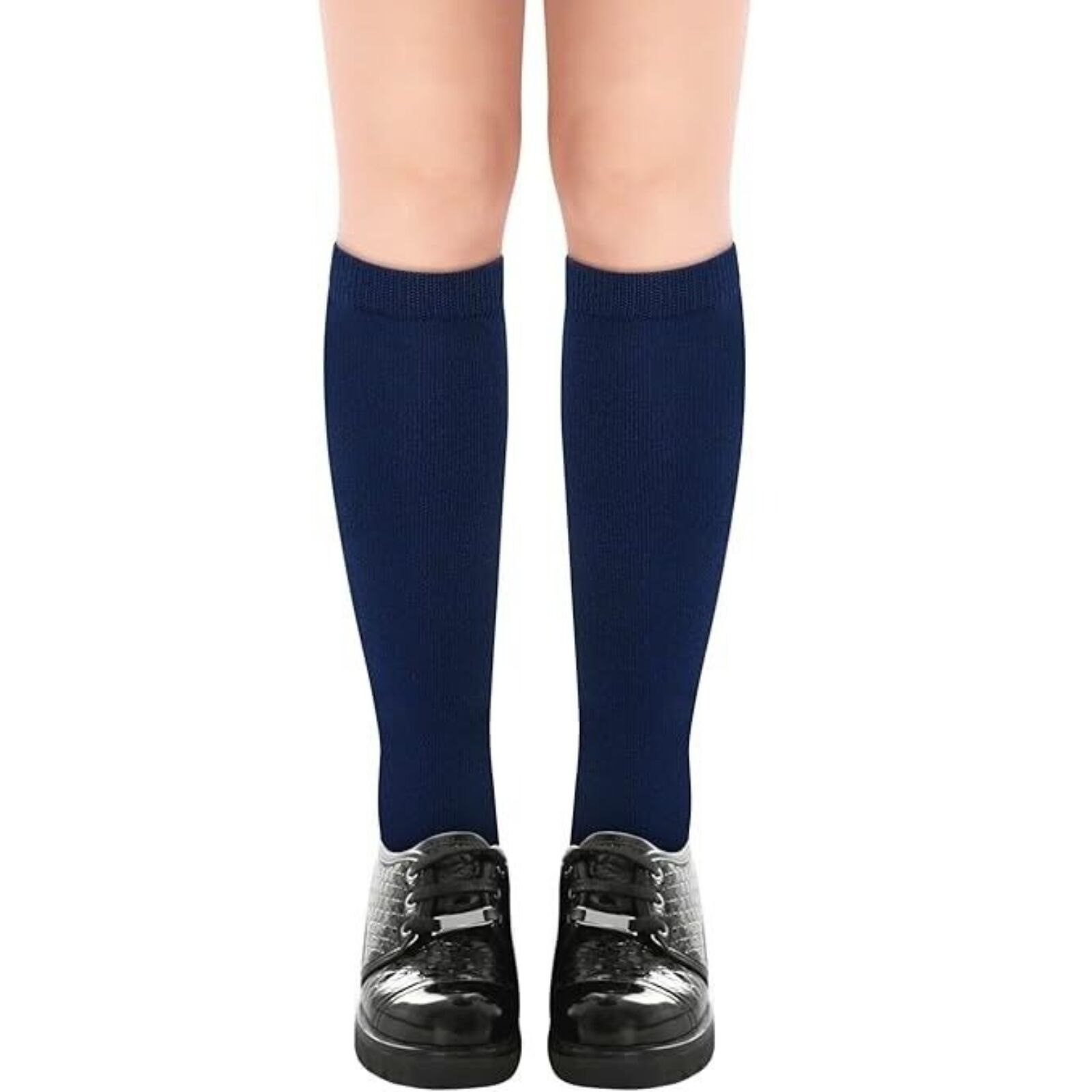 1x Pair School Uniform Knee High Socks Cotton Rich Girls Boys Kids - Navy - 9-12 (5-8 Years Old) V563-TAG4SCHOOL-NAVY-9-12