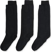 12x Pairs School Uniform Knee High Socks Cotton Rich Girls Boys Kids Bulk - Black - 6-11 (12+ Years Old) V563-TAG4SCHOOL_12PCS-BLACK-6-