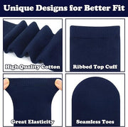 12x Pairs School Uniform Knee High Socks Cotton Rich Girls Boys Kids Bulk - Navy - 13-3 (8-10 Years Old) V563-TAG4SCHOOL_12PCS-NAVY-13-