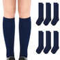 6x Pairs School Uniform Knee High Socks Cotton Rich Girls Boys Kids Bulk - Navy - 2-8 (10-12 Years Old) V563-TAG4SCHOOL_6PCS-NAVY-2-8