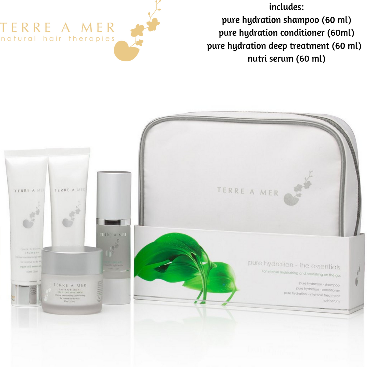TERRE A MER Pure Hydration Moisture Keratin Aftercare (Travel Hair Repair Kit) V563-TAMPACK010