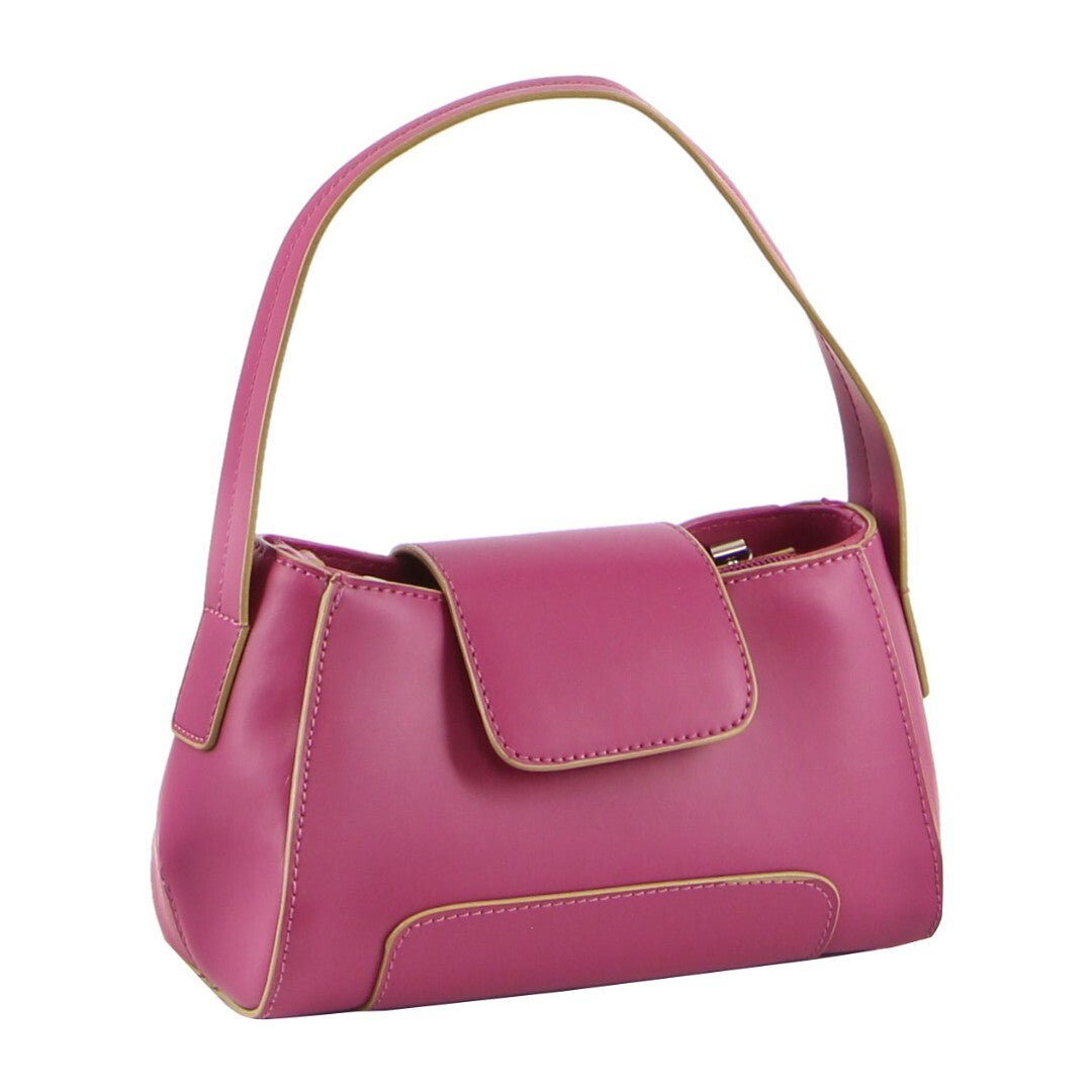 Milleni Mini Fashion Handbag Tote Bag in Magenta V563-TAR1059-MGNT