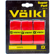 Volkl Super Perf Over Grip Overgrip Tennis Squash Badminton - 3 Pack - Red V563-TAVSPR3