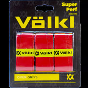 Volkl Super Perf Over Grip Overgrip Tennis Squash Badminton - 3 Pack - Red V563-TAVSPR3