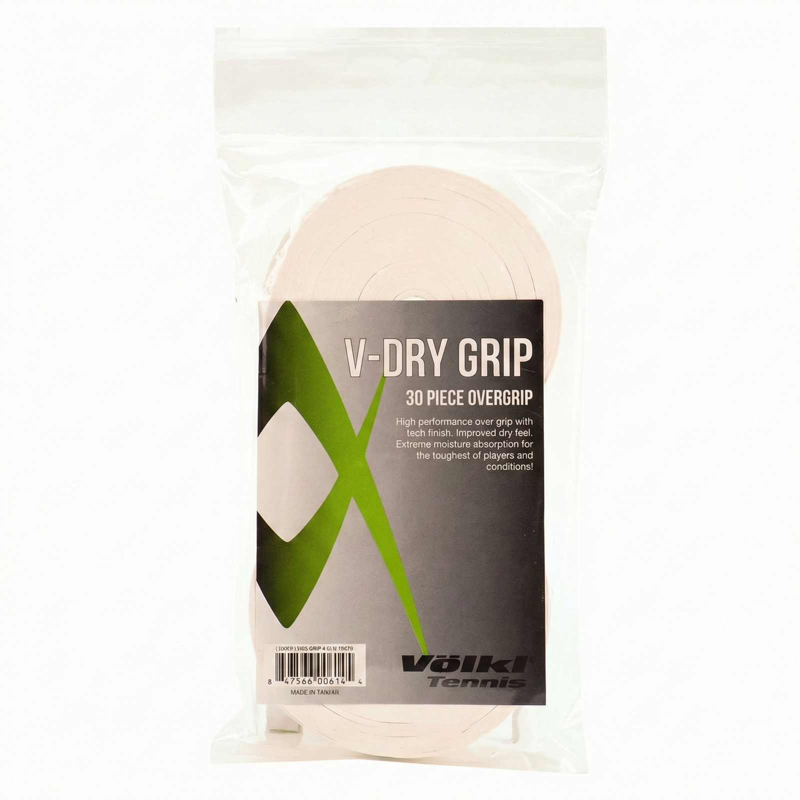 Volkl V-Dry Over Grip Tennis Racquet Bulk - 30 Pack - White V563-TAVVDW30