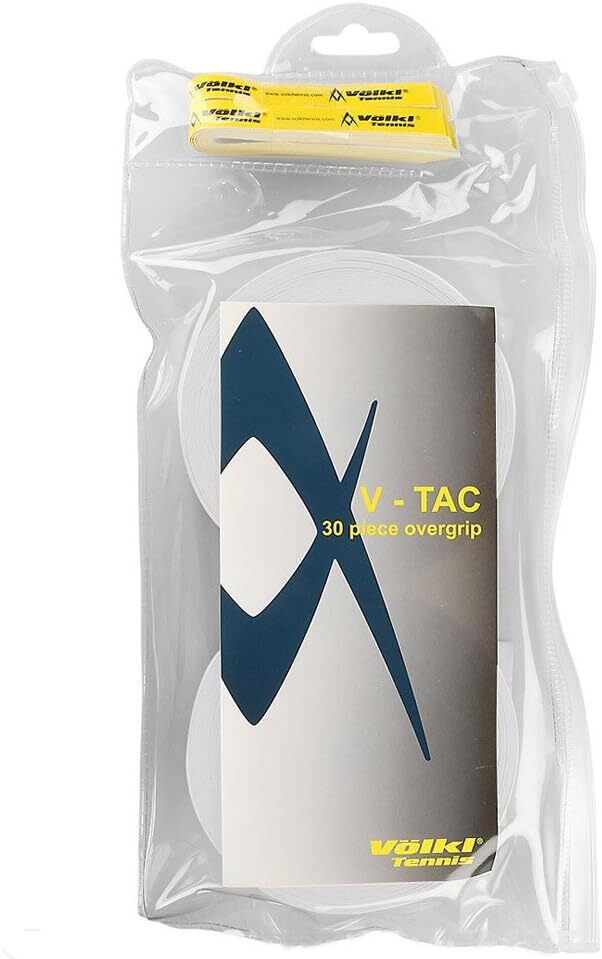 Volkl V-Tac Overgrips Bulk Tennis Badminton Squash Over Grip - White (30 Pack) V563-TAVVTW30