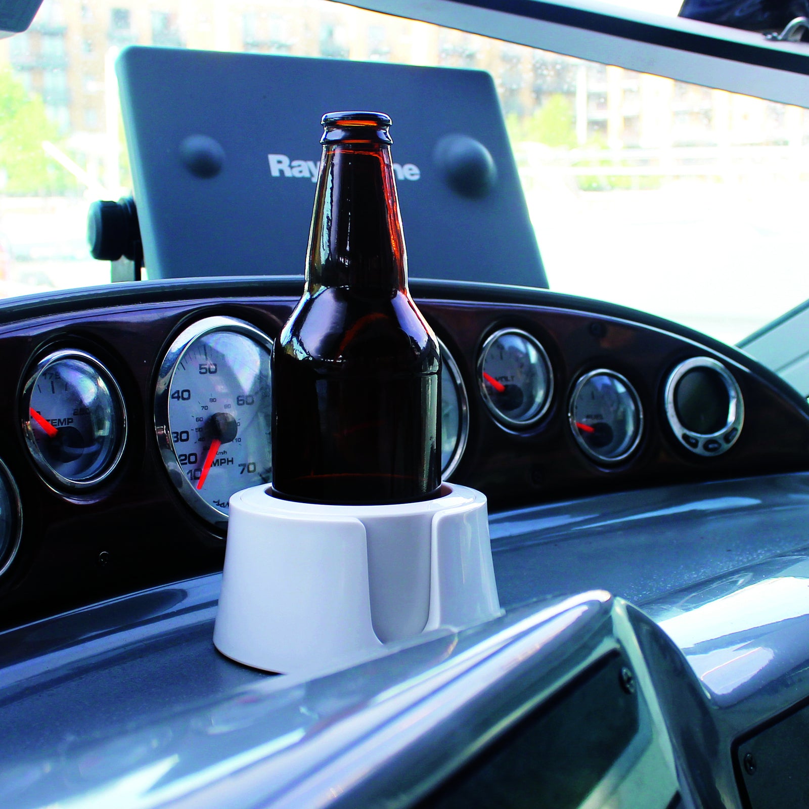 Table Coaster Anti-Spill Drink Holder Tray Couch Seat Car Office Travel - White V563-TCWHITE