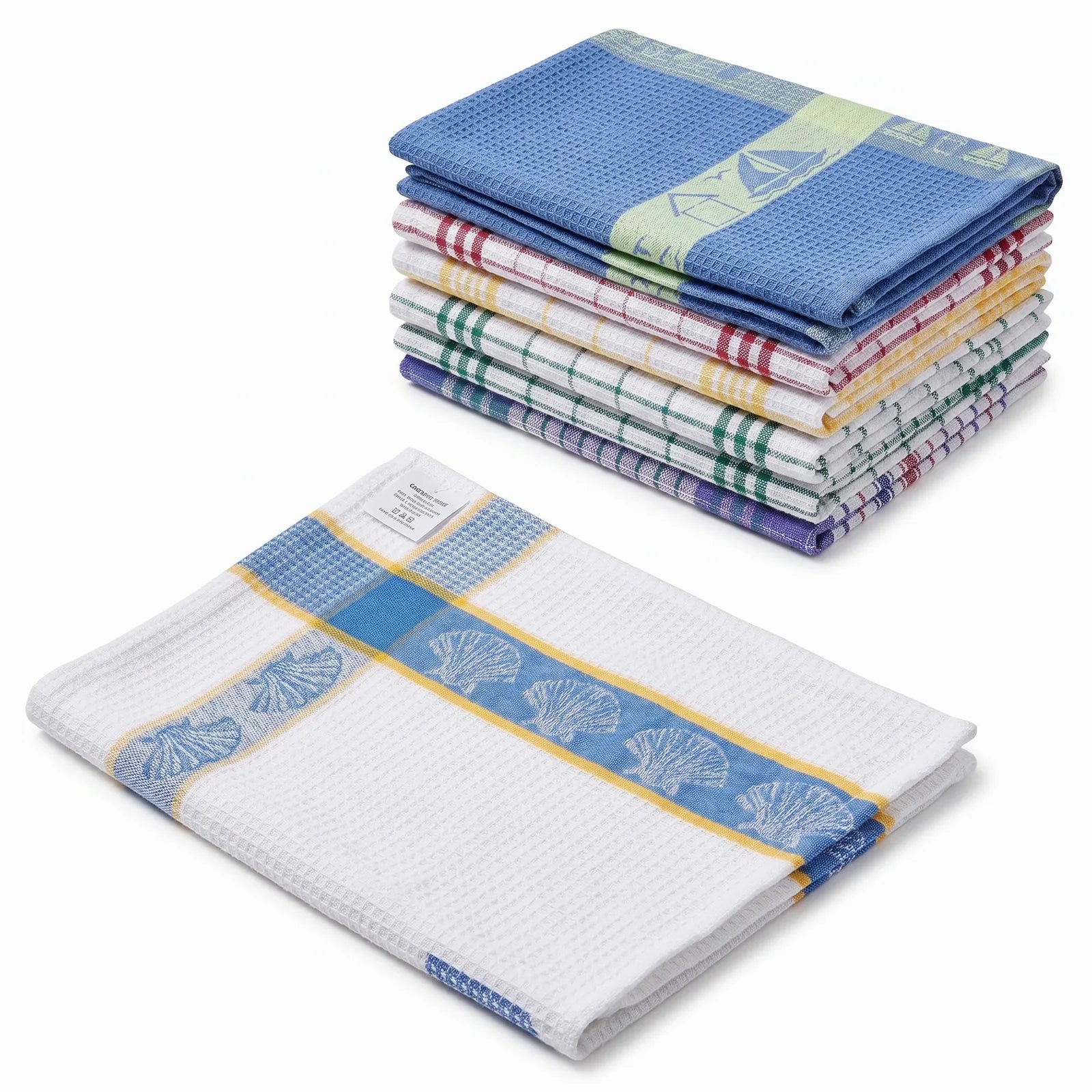 12pcs 100% Cotton Jumbo Tea Towel 90cm x 63cm - Assorted Colours V563-TE-300-12PCS