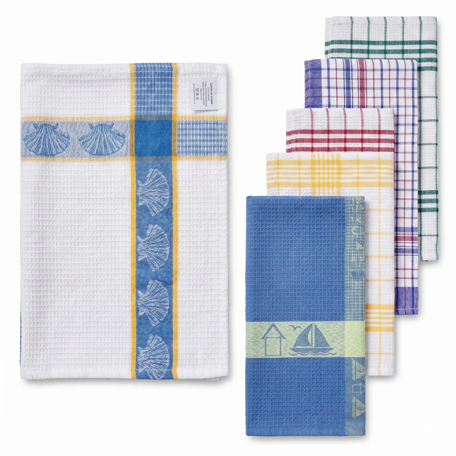 12pcs 100% Cotton Jumbo Tea Towel 90cm x 63cm - Assorted Colours V563-TE-300-12PCS