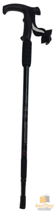Folding Walking Stick Telescopic Adjustable Antishock Hiking Grip Pole Trekking - Black V563-TELESCOPICSTICK-BLACK