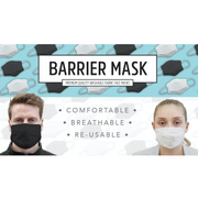 TIGERPLAST Fabric Face Mask Washable Reusable Mask Protect Anti-Microbial Mouth Cover - Black V563-TIGERPLAST_ADULT_BLK-1PCS