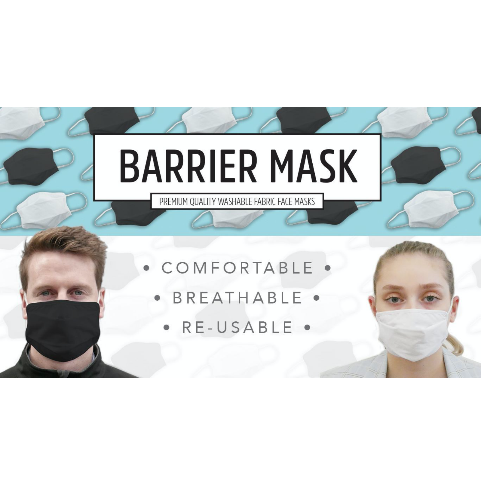 TIGERPLAST Fabric Face Mask Washable Reusable Mask Protect Anti-Microbial Mouth Cover - Black V563-TIGERPLAST_ADULT_BLK-1PCS