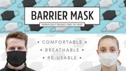 3x Tigerplast Fabric Face Mask Washable Reusable Mask Protect Anti-Microbial Mouth Cover - Black V563-TIGERPLAST_ADULT_BLK-3PCS