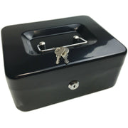 Lockable METAL CASH BOX Deposit Petty Cash Slot Money Safe Portable 2 Keys New V563-TOM-S606L