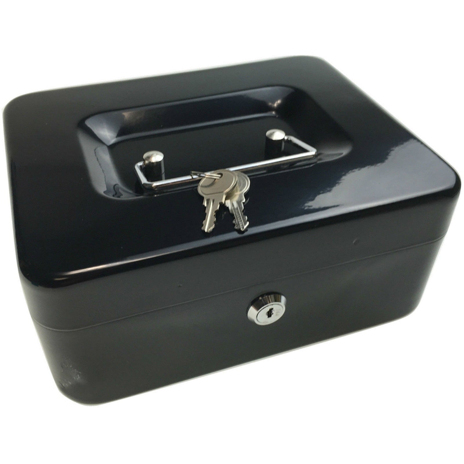 Lockable METAL CASH BOX Deposit Petty Cash Slot Money Safe Portable 2 Keys New V563-TOM-S606L