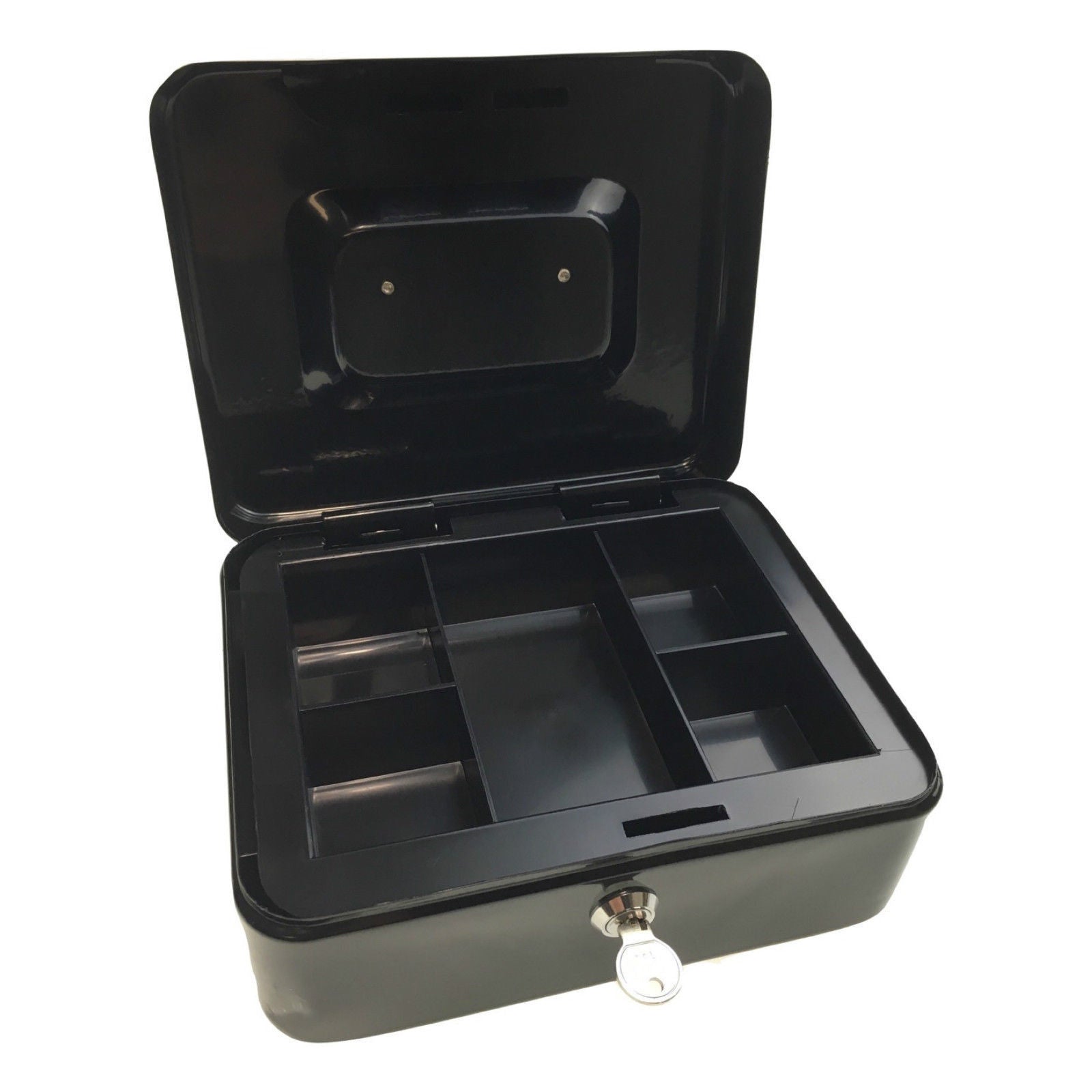 Lockable METAL CASH BOX Deposit Petty Cash Slot Money Safe Portable 2 Keys New V563-TOM-S606L