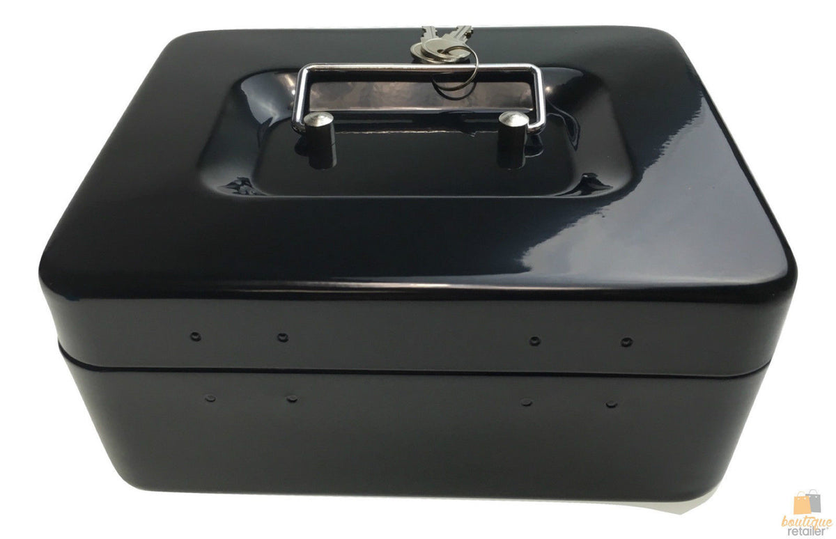 Lockable METAL CASH BOX Deposit Petty Cash Slot Money Safe Portable 2 Keys New V563-TOM-S606L
