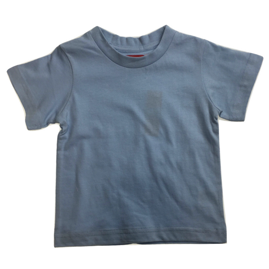 TODDLER PLAIN T SHIRT 100% COTTON Basic Blank Tee Top Teen Teenager Crew Kids - Sky Blue - 0 V563-TOODLER-TNSHIRT-SKYBLU-0