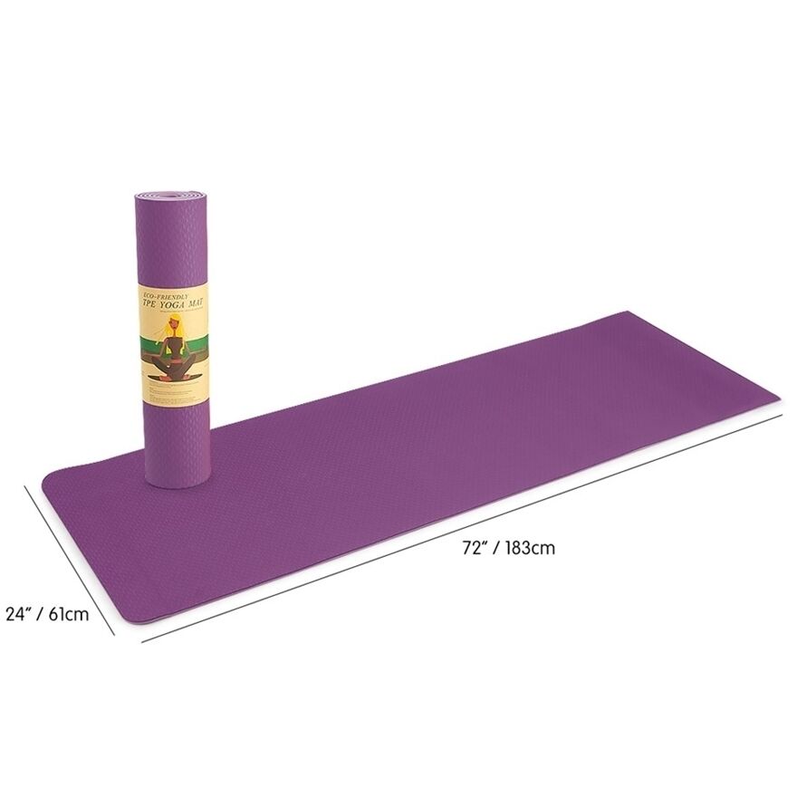 YOGA MAT Non-Slip Light Gym 1830x610x6mm Pilates Home Fitness - Assorted Colours V563-TPE-6