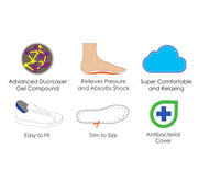 TRIMSOLE Mens Gel Advanced Insoles Silicone Antibacterial Inserts Pads Massage V563-TRI-005