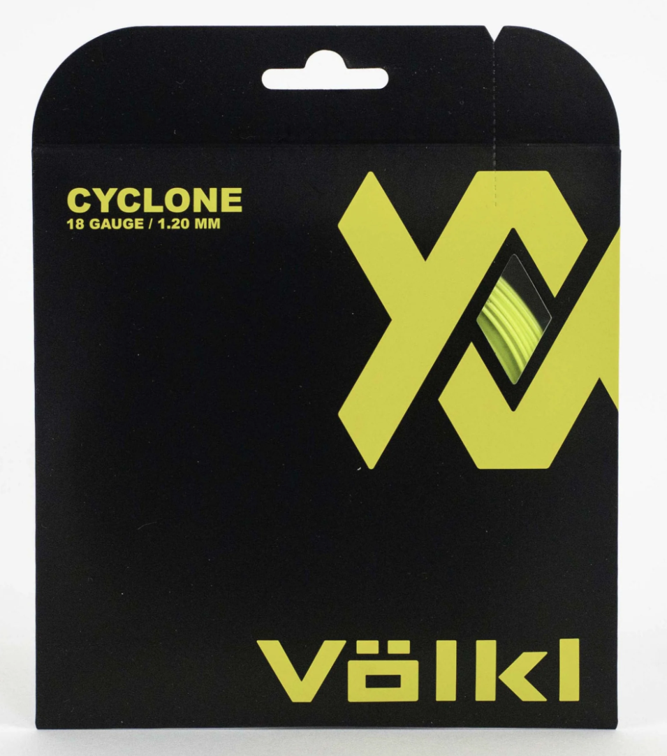 1 Pack Volkl Cyclone 18g/1.20mm Tennis Racquet Strings - Neon Yellow V563-TSVCFY18