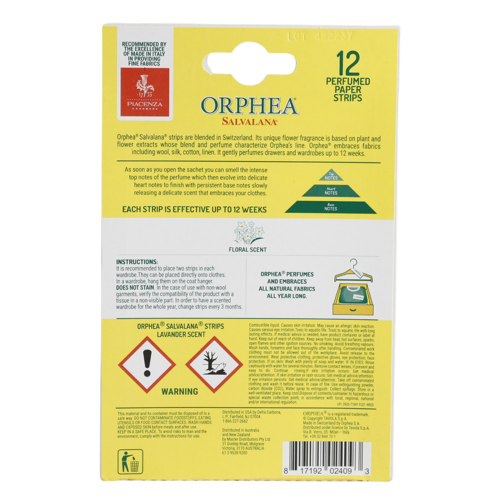 Orphea 12pcs Clothes Protector Natural Flower Floral Scented Strips for Drawers/Closets V563-TV118334