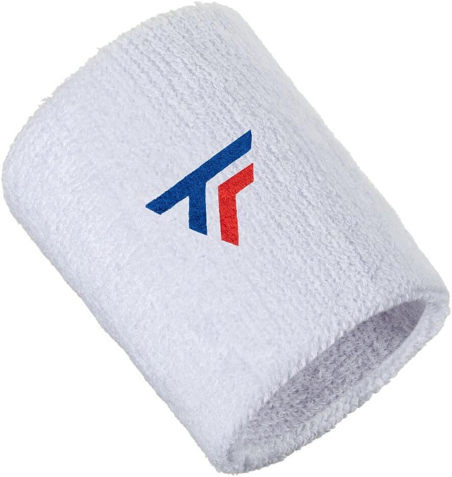 Tecnifibre Tennis XL Wristband Wrist Bands Sweatband Sport Squash Cotton - White V563-TZAWW-1PK