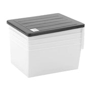 MEGA 4 Tier Drawer Storage Shelf Unit Organiser Plastic Level Office Cabinet in Black/White V563-UI8749