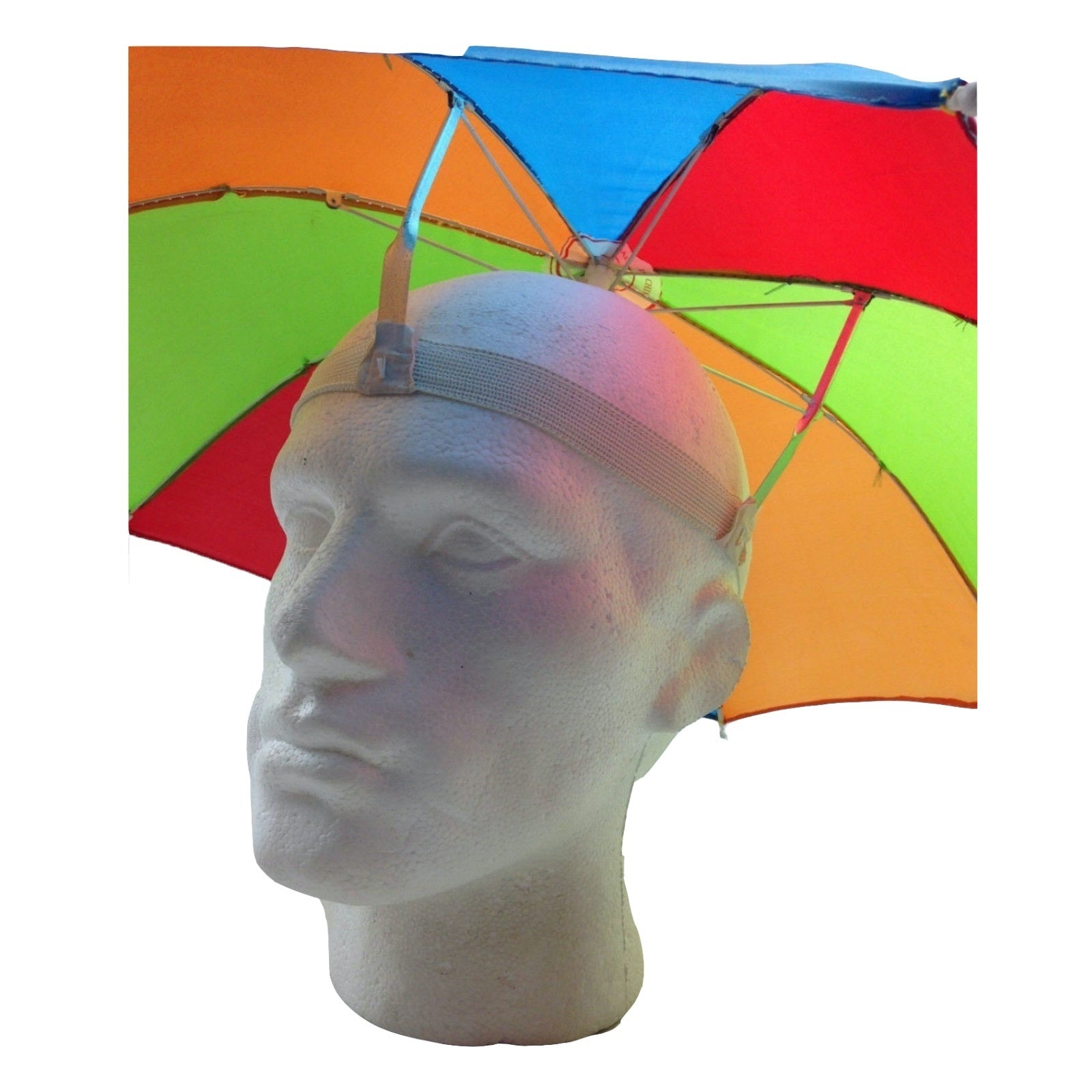 2-pc-Set Rainbow Umbrella Hat + 70s Fake Moustache Costume Props Novelty Fancy V563-UMBRELLAMOUSTACHESET