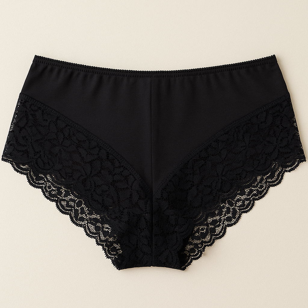 Womens Lace Boyshort Boyleg Full Briefs Underwear Undies in Black - 16 V563-UN-005-BLK-16