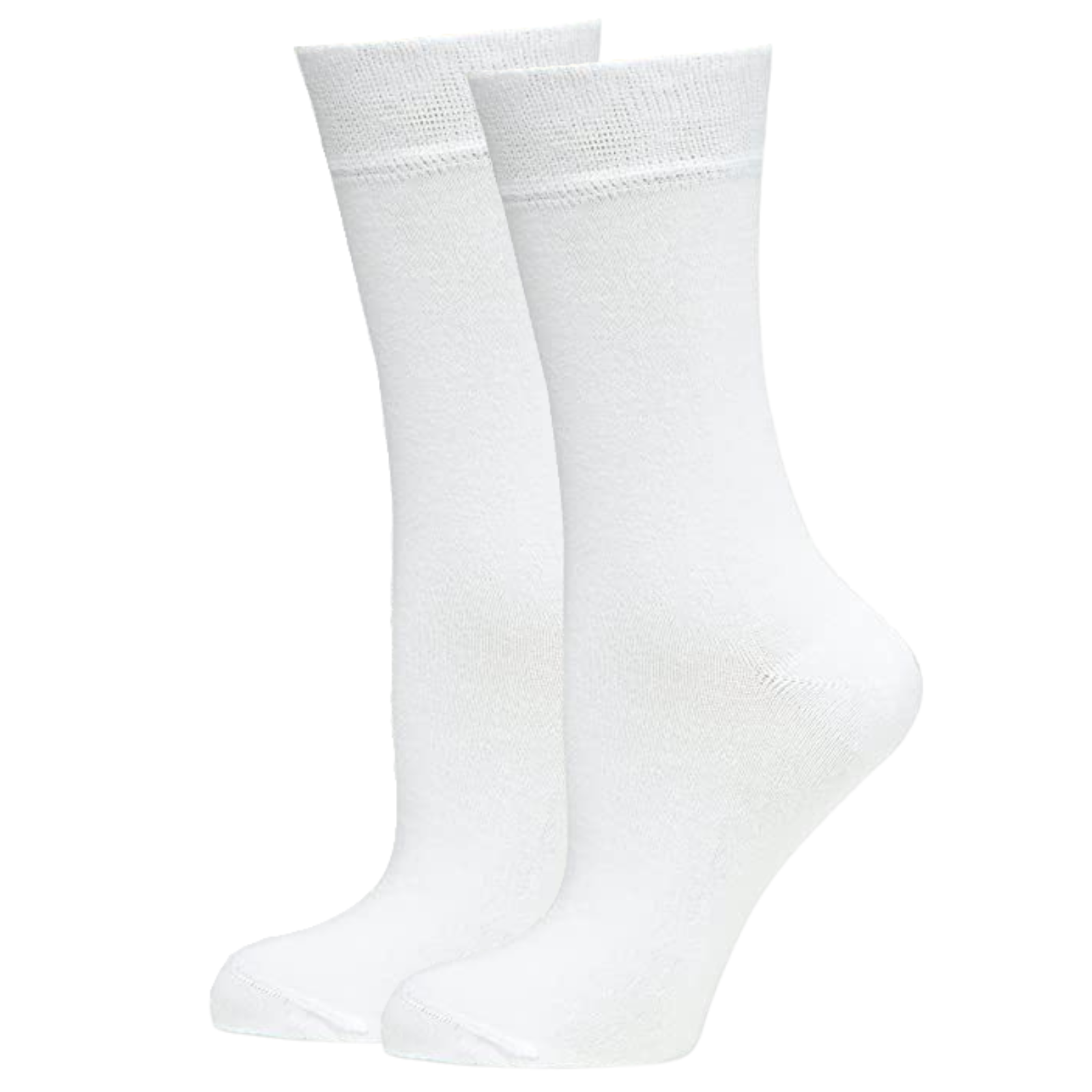BAMBOO SOCKS Crew Natural Eco Healthy Enviro Unisex Work Anti-Bacterial Business - White - 2-8 V563-UP-1BMBCREW-WHT-2_8