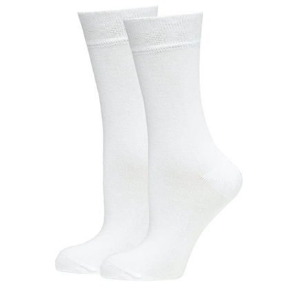 BAMBOO SOCKS Crew Natural Eco Healthy Enviro Unisex Work Anti-Bacterial Business - White - 2-8 V563-UP-1BMBCREW-WHT-2_8