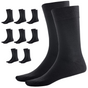 9 Pairs BAMBOO SOCKS Crew Natural Eco Healthy Enviro Unisex Work Business BULK - Black - 6-11 V563-UP-9BMBCREW-BLK-6_11