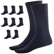 9 Pairs BAMBOO SOCKS Crew Natural Eco Healthy Enviro Unisex Work Business BULK - Navy - 2-8 V563-UP-9BMBCREW-NVY-2_8