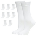 9 Pairs BAMBOO SOCKS Crew Natural Eco Healthy Enviro Unisex Work Business BULK - White - 2-8 V563-UP-9BMBCREW-WHT-2_8