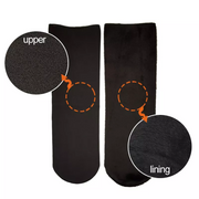 1 Pair Thick Fur THERMAL HEATED SOCKS Warm Winter Comfort Work Ski Reversible V563-W825201-BLACK-1PAIR