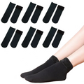 6 Pairs Large Thick Fur THERMAL HEATED SOCKS Warm Winter Work Ski Reversible V563-W8253-BLACK-6PAIRS