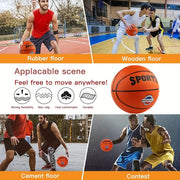Classic Rubber Basketball Training Standard Size Downtown for NBA- Black/Orange V563-WB-BASKETBALL