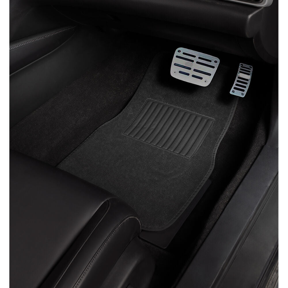 4pcs Car Floor Mats Front Rear Rubber Black Universal Fit Carpet Set Heavy Duty V563-WB-CARFLOORMATS