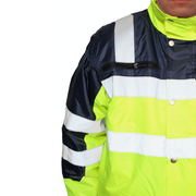 3-in-1 Hi Vis Quilted Safety Bomber Jacket Waterproof Reflective Workwear - Yellow/Navy - L V563-WB-HIVISJKT-YLW-L