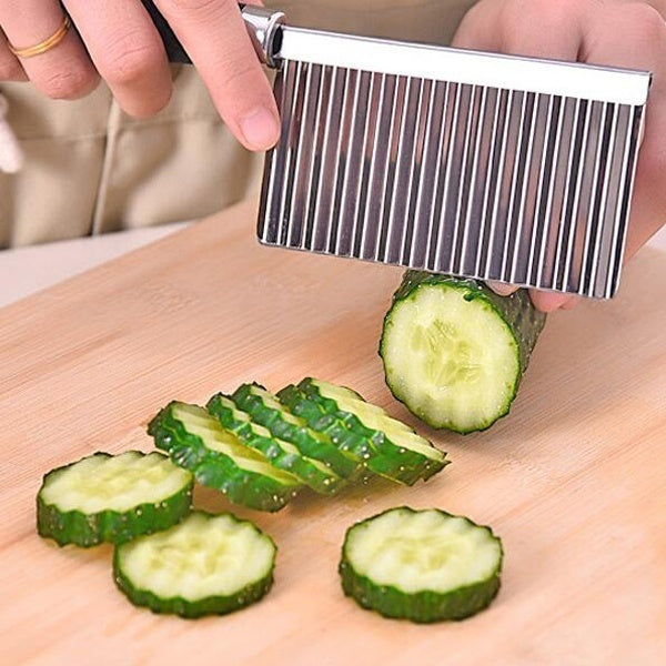 LARGE RIPPLE JELLY KNIFE Stainless Steel Blade Potato Crinkle Wavy Cutter Slicer V563-WIDEJELLYKNIFE