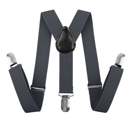 35mm WIDE SUSPENDERS Mens Adjustable Braces Clip On Trouser Elastic Y-Back - Black V563-WIDESUSPENDERS-BLK