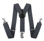 35mm WIDE SUSPENDERS Mens Adjustable Braces Clip On Trouser Elastic Y-Back - Black V563-WIDESUSPENDERS-BLK