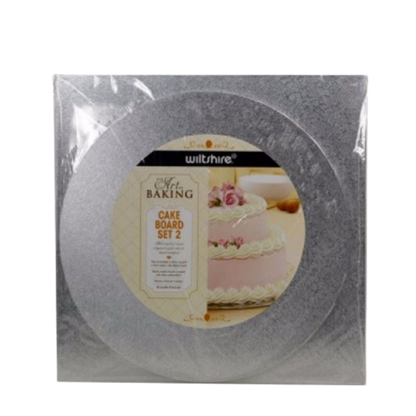 Set of 2 WILTSHIRE Cake Board Art of Baking Wooden Approved Food Grade Reusable V563-WILTS-2CKBART