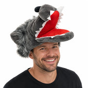 WOLF HAT Funny Party Costume Adult Childrens Animal Fancy Dress Halloween Cap V563-WOLFHAT