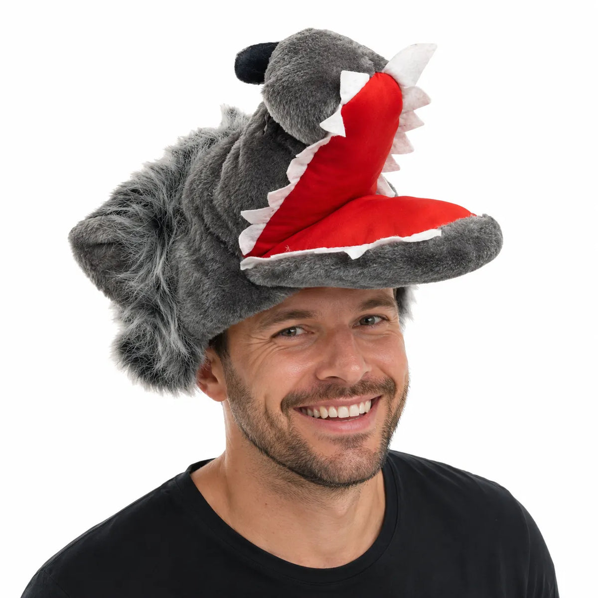 WOLF HAT Funny Party Costume Adult Childrens Animal Fancy Dress Halloween Cap V563-WOLFHAT