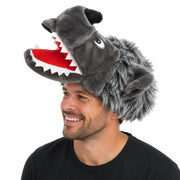 WOLF HAT Funny Party Costume Adult Childrens Animal Fancy Dress Halloween Cap V563-WOLFHAT